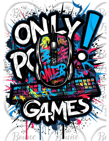 T-shirt Only PC Games - Edition Jeux vidéo