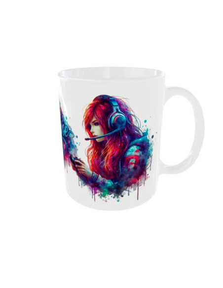 Mug Femme gameuse - Edition Jeux vidéo droit