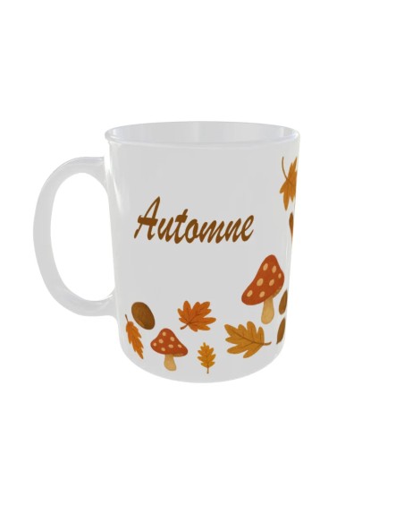Mug Renard joue feuille ecriture - Edition Automne gauche