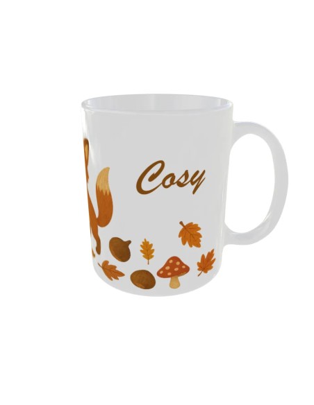 Mug Renard joue feuille ecriture - Edition Automne droit