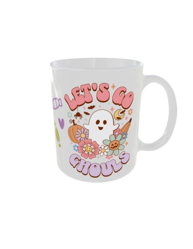 Mug fantome let's go ghouls fleurs - Edition Halloween droit