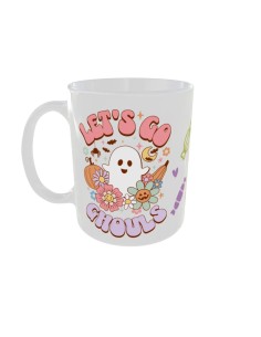 Mug fantome let's go ghouls fleurs - Edition Halloween gauche