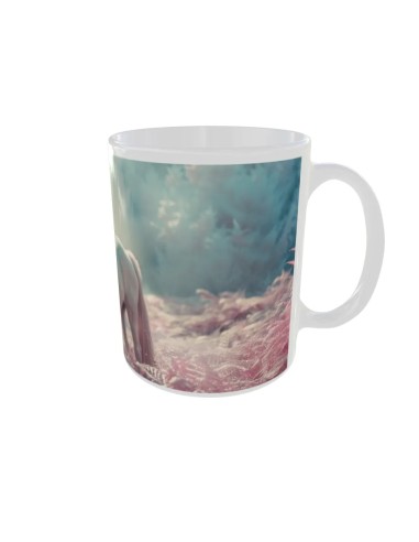 Mug Licorne rose et blanche - Edition Licorne droit