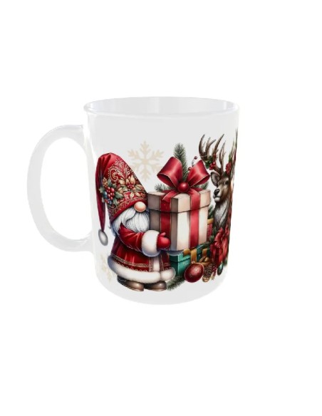 Mug Gnomes cadeau et rennes - Edition Noël gauche