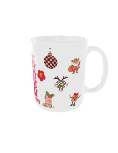 Mug Merry christmas rose - Edition Noël droit