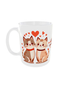 Mug Chats ronronne - Edition Saint Valentin gauche