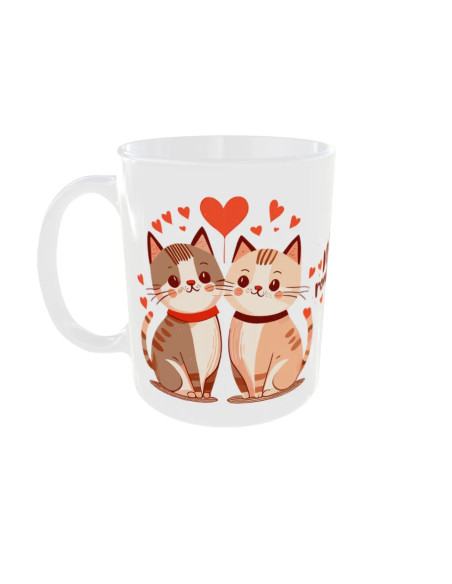 Mug Chats ronronne - Edition Saint Valentin gauche