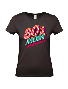 T-shirt 80's Mom rayures Femme - Edition Fête des Mères avant