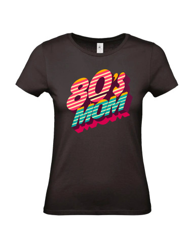 T-shirt 80's Mom rayures Femme - Edition Fête des Mères avant