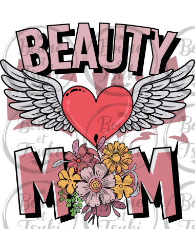 T-shirt Beauty Mom coeur ailes - Edition Fête des Mères