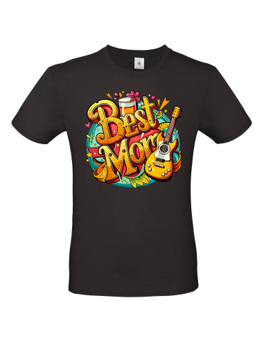 T-shirt Best Mom bière guitare Homme - Edition Fête des Mères avant