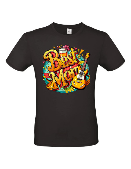 T-shirt Best Mom bière guitare Homme - Edition Fête des Mères avant