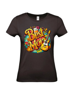 T-shirt Best Mom bière guitare Femme - Edition Fête des Mères avant