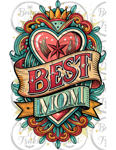 T-shirt Best Mom coeur - Edition Fête des Mères