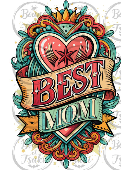 T-shirt Best Mom coeur - Edition Fête des Mères