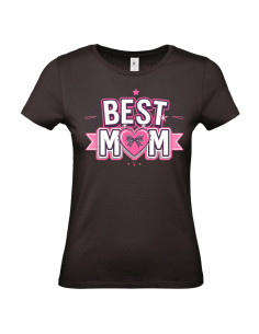 T-shirt Best Mom noeud rose Femme - Edition Fête des Mères avant