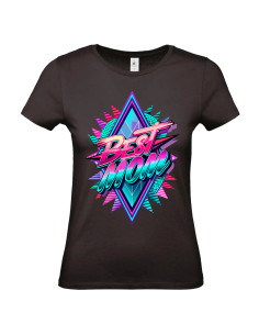 T-shirt Best Mom rose bleu Femme - Edition Fête des Mères avant