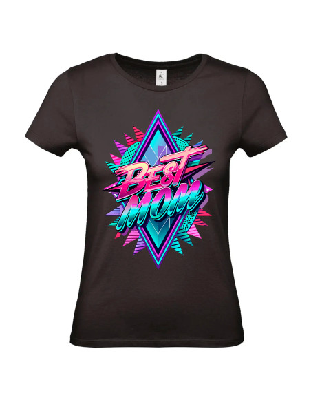 T-shirt Best Mom rose bleu Femme - Edition Fête des Mères avant