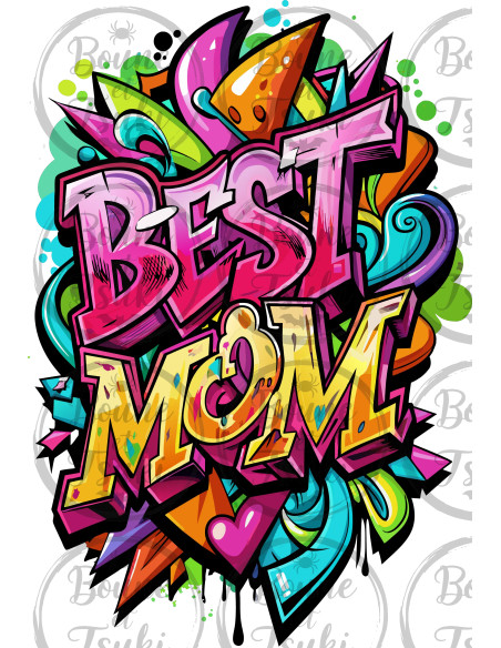 T-shirt Best Mom rose jaune - Edition Fête des Mères