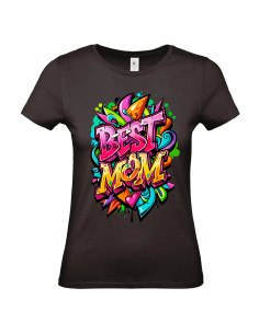 T-shirt Best Mom rose jaune Femme - Edition Fête des Mères avant