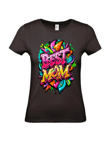 T-shirt Best Mom rose jaune Femme - Edition Fête des Mères avant