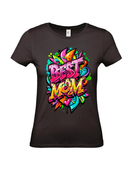 T-shirt Best Mom rose jaune Femme - Edition Fête des Mères avant