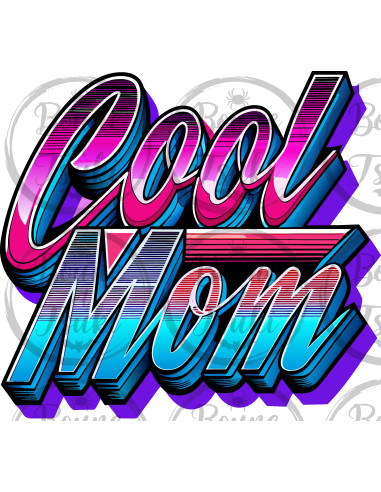 T-shirt Cool Mom rose bleu - Edition Fête des Mères