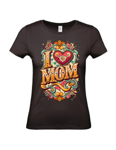 T-shirt I Love Mom rétro Femme - Edition Fête des Mères avant