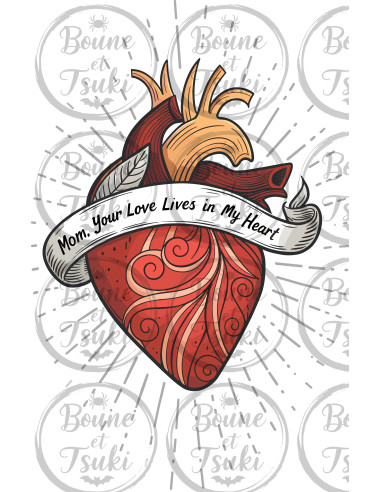 T-shirt Love Lives in heart - Edition Fête des Mères