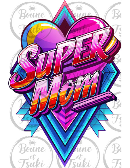 T-shirt Super Mom Coeur - Edition Fête des Mères