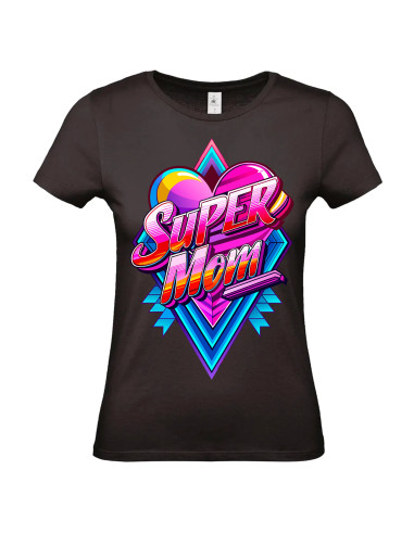 T-shirt Super Mom Coeur Femme - Edition Fête des Mères avant