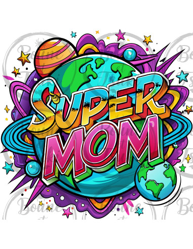 T-shirt Super Mom Planètes - Edition Fête des Mères