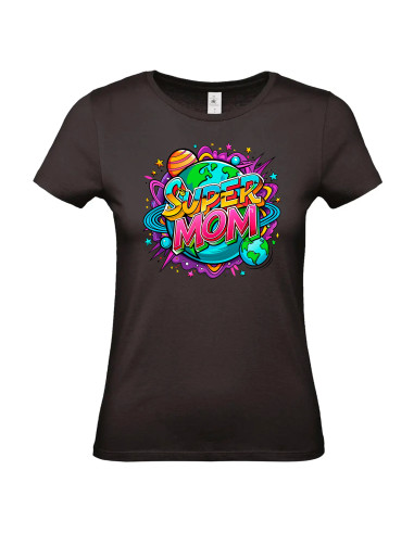 T-shirt Super Mom Planètes Femme - Edition Fête des Mères avant