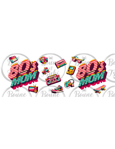 Mug 80's Mom rayures - Edition Fête des Mères