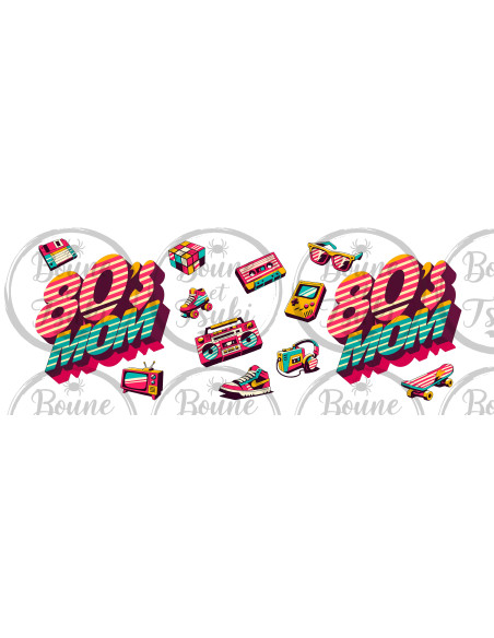 Mug 80's Mom rayures - Edition Fête des Mères