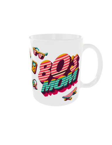 Mug 80's Mom rayures - Edition Fête des Mères droit