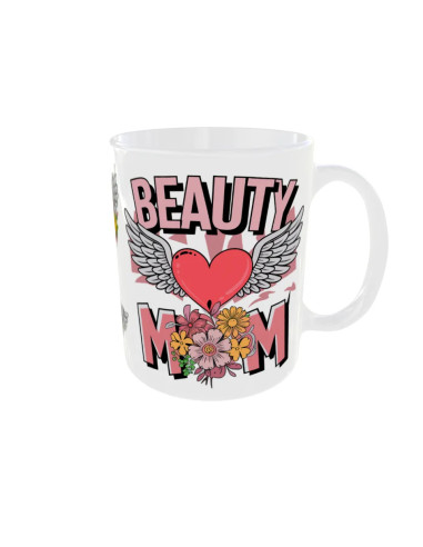 Mug Beauty Mom coeur ailes - Edition Fête des Mères droit