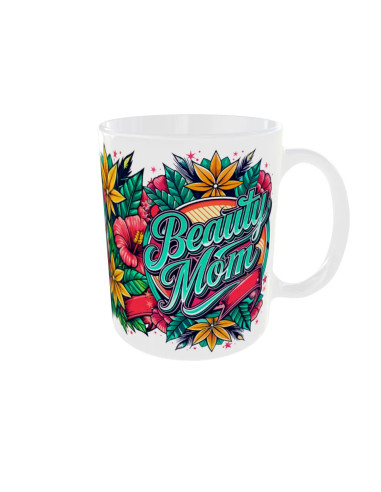 Mug Beauty Mom tropical - Edition Fête des Mères droit