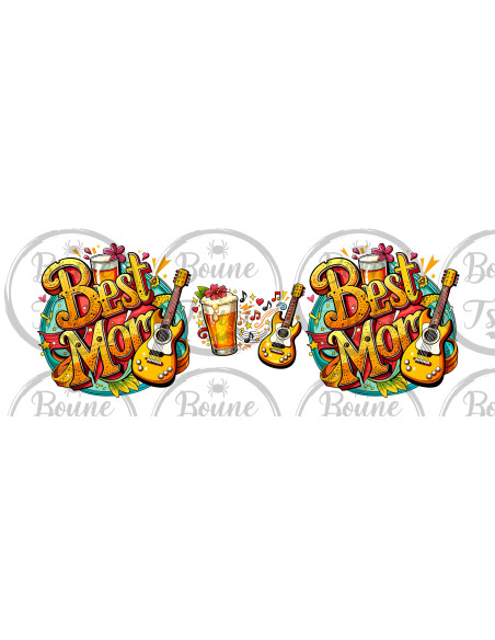 Mug Best Mom bière guitare - Edition Fête des Mères