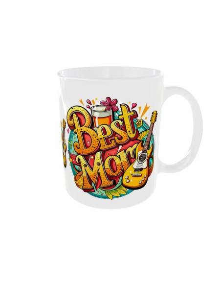 Mug Best Mom bière guitare - Edition Fête des Mères droit