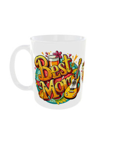 Mug Best Mom bière guitare - Edition Fête des Mères gauche
