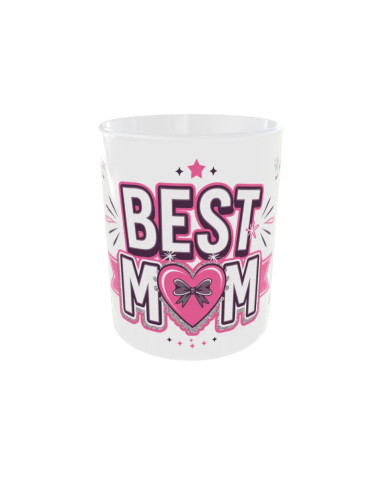 Mug Best Mom noeud rose - Edition Fête des Mères avant