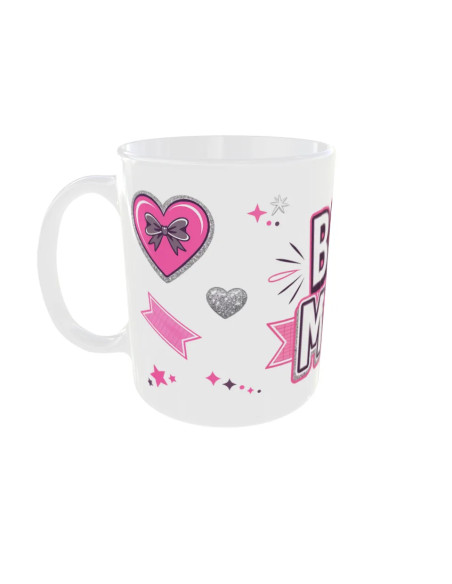 Mug Best Mom noeud rose - Edition Fête des Mères gauche