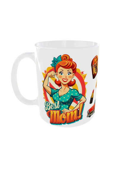 Mug Best Mom rétro - Edition Fête des Mères gauche