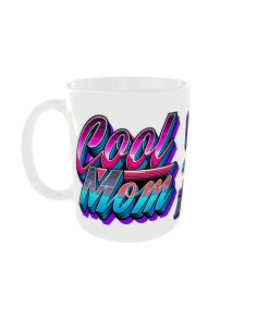 Mug Cool Mom rose bleu - Edition Fête des Mères gauche