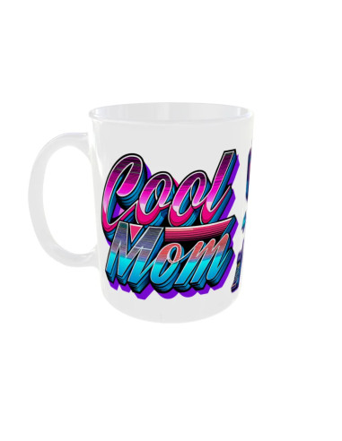 Mug Cool Mom rose bleu - Edition Fête des Mères gauche