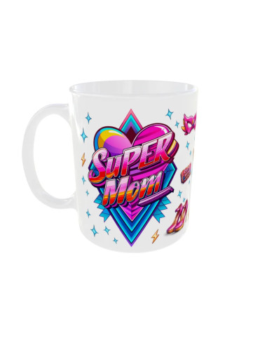Mug Super Mom coeur - Edition Fête des Mères gauche