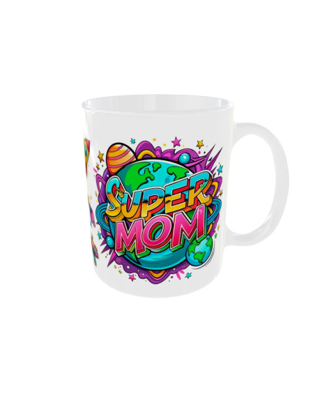 Mug Super Mom planètes - Edition Fête des Mères droit