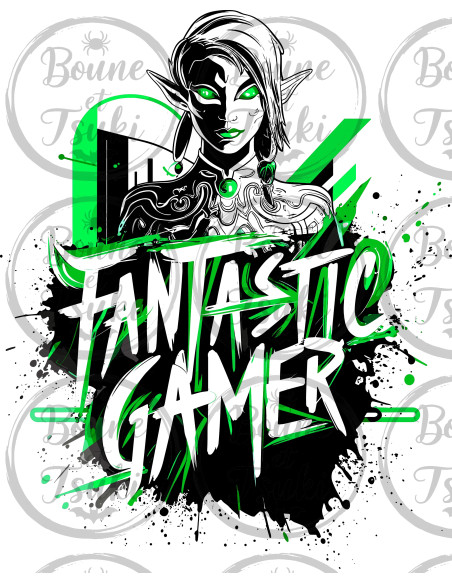 T-shirt Fantastic Gamer vert - Edition Jeux vidéo
