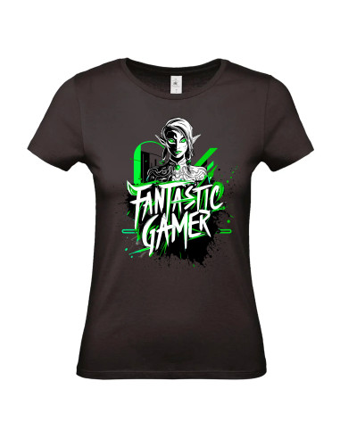 T-shirt Fantastic Gamer vert Femme - Edition Jeux vidéo avant